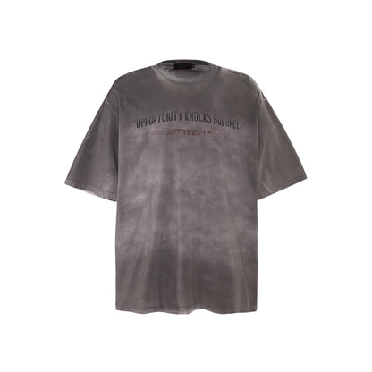 Tie Dye Gradient Letter Print Half Sleeve T-Shirt WN5271