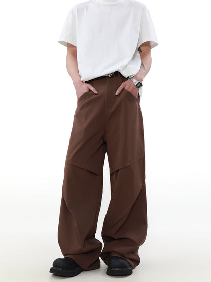 Pleats Design Wide-leg Trousers WN5130