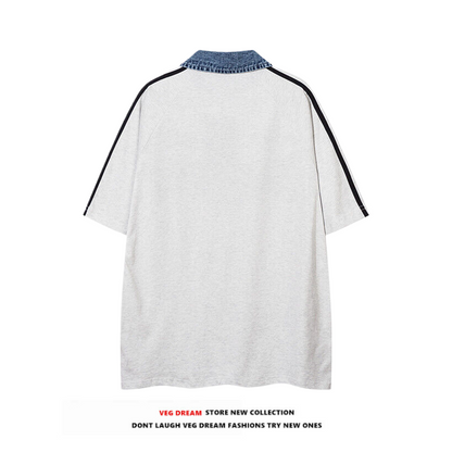 Embroidery Half Zipper Unisex Short Sleeve POLO Shirt WN5394
