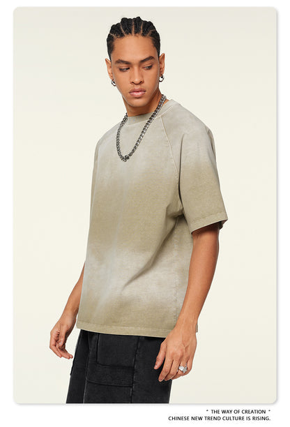 Washed Gradient Raglan Sleeve T-Shirt WN6065