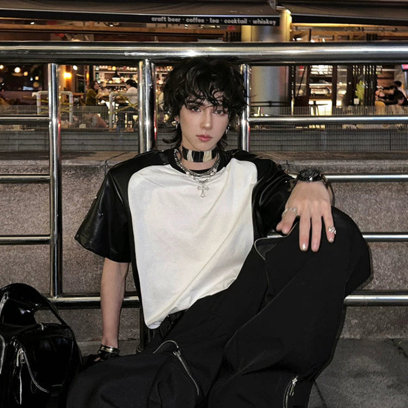 WN25091 Yang Yifan trendy brand necklace, versatile and personalized men's necklace, pendant, hip-hop street fashion, metal pearl cross WN25091