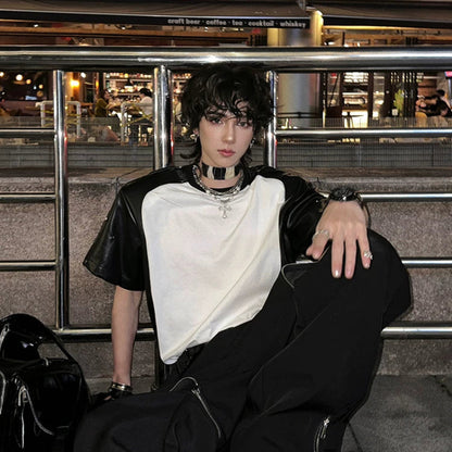 WN25091 Yang Yifan trendy brand necklace, versatile and personalized men's necklace, pendant, hip-hop street fashion, metal pearl cross WN25091