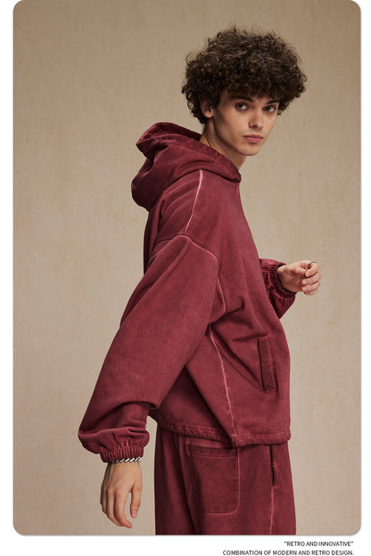 Oversize Drawstring Washed Hoodie WN9976
