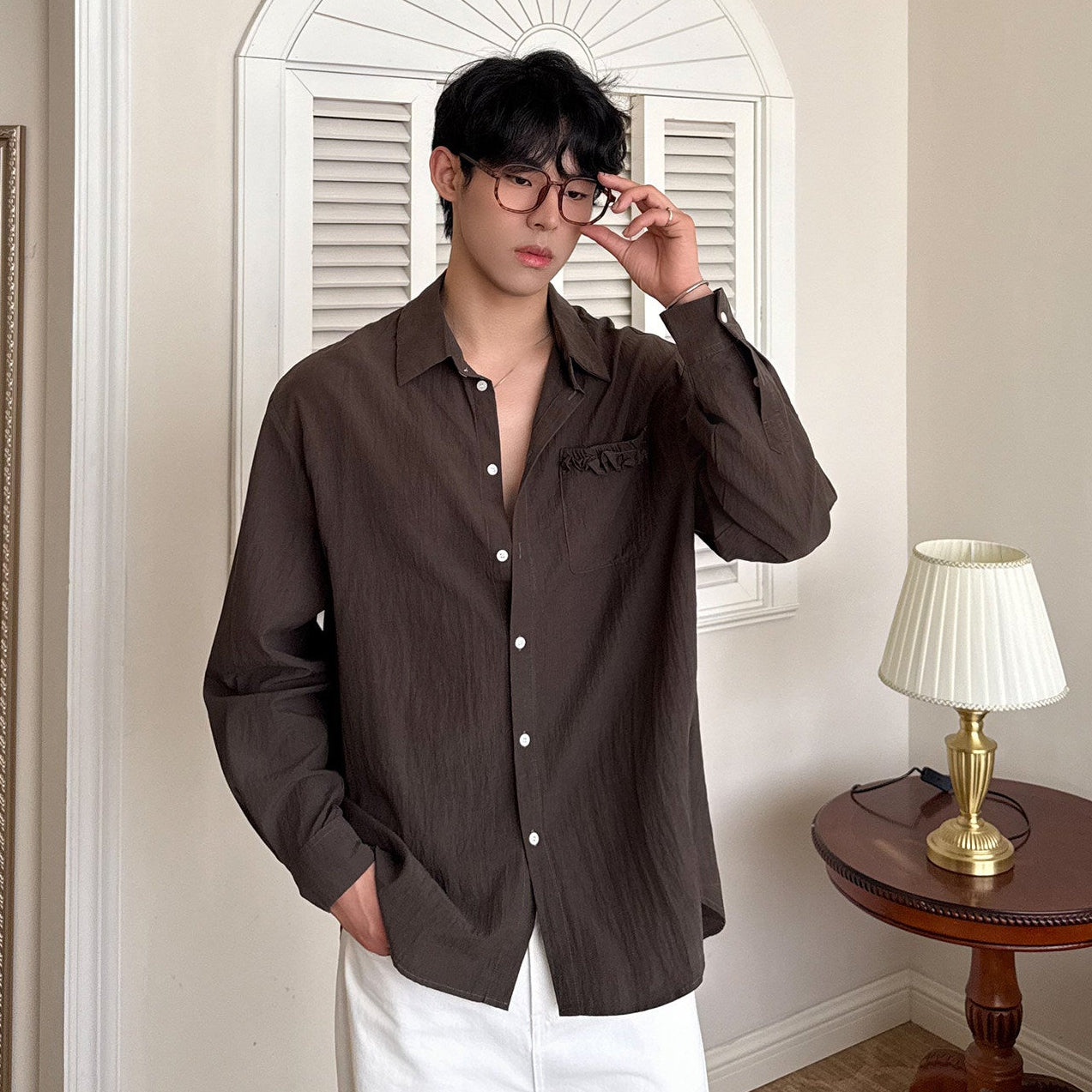 Wrinkle Pocket Long Sleeve Shirt WN24929