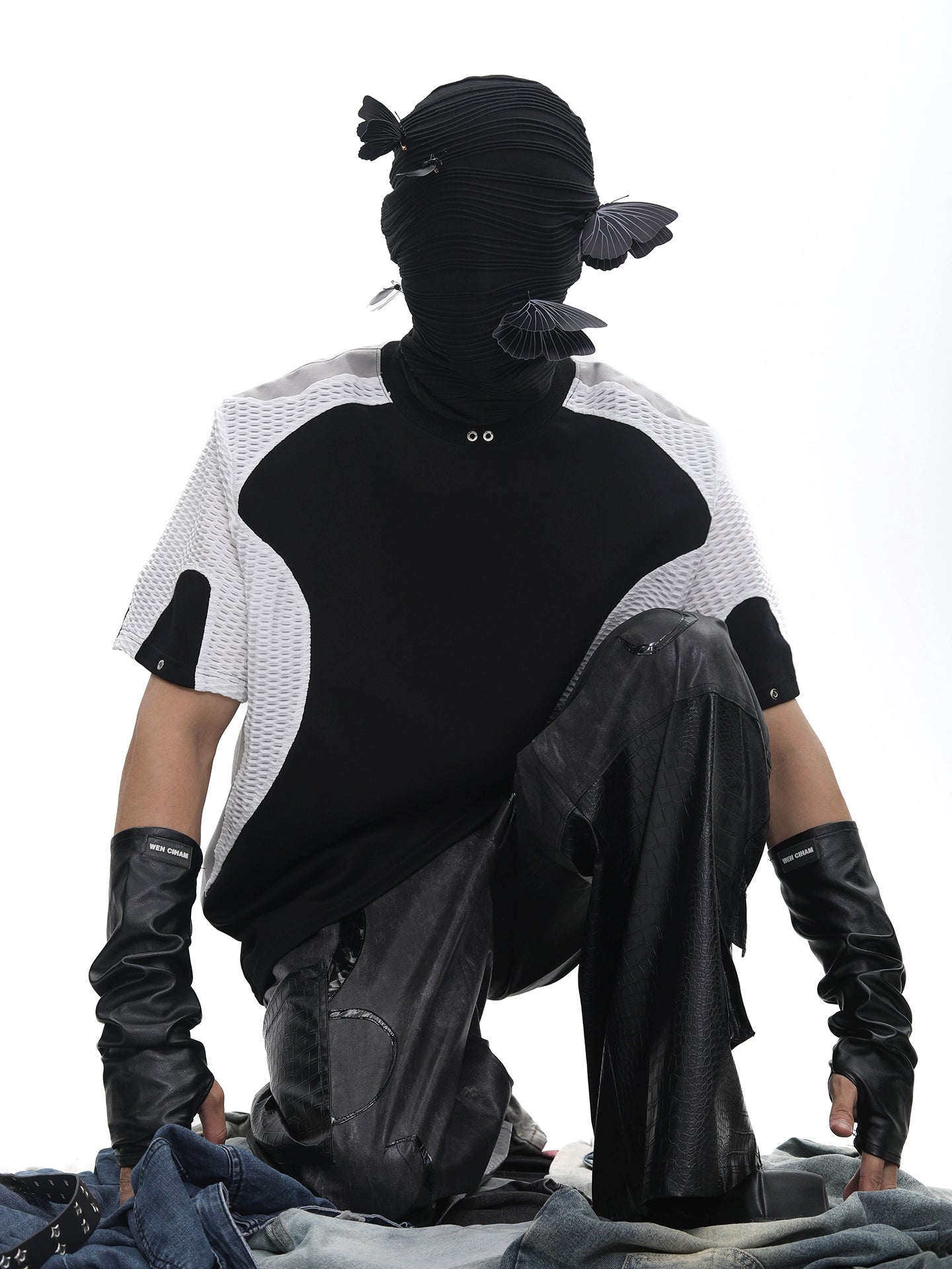 Colorblock Mesh Design Short Sleeve T-Shirt WN18711