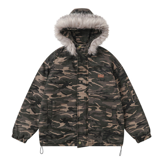 CAMOUFLAGE FURLAR HOODEDED JACKET WN11555