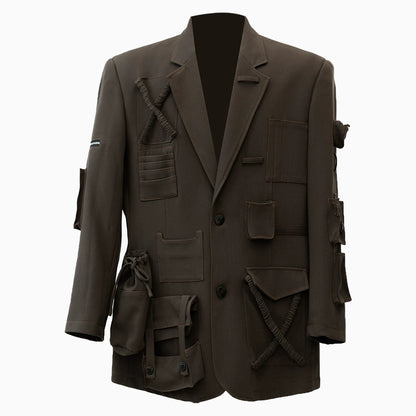 Multi-Pocket Deconstructed Tailored Jacket WN11881