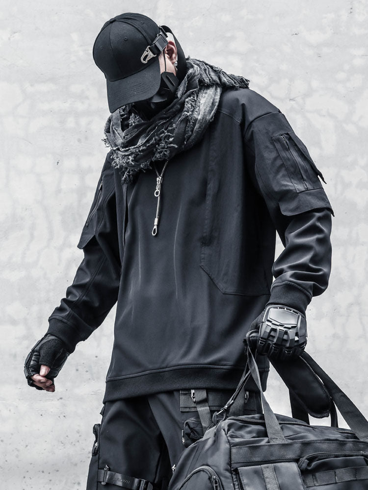 Patchwork Fake Layered Fleece Lining Knit Sweater WN22516