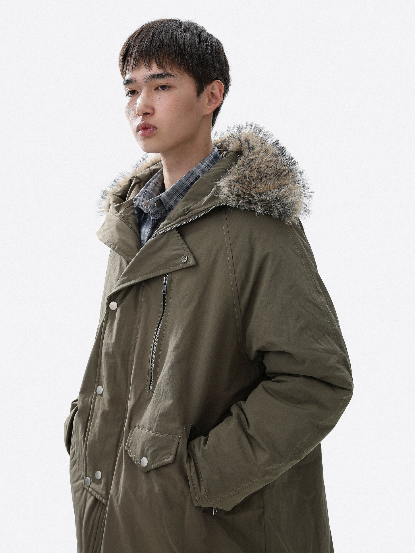 Fake Fur-Collar Hooded Jacket WN22119