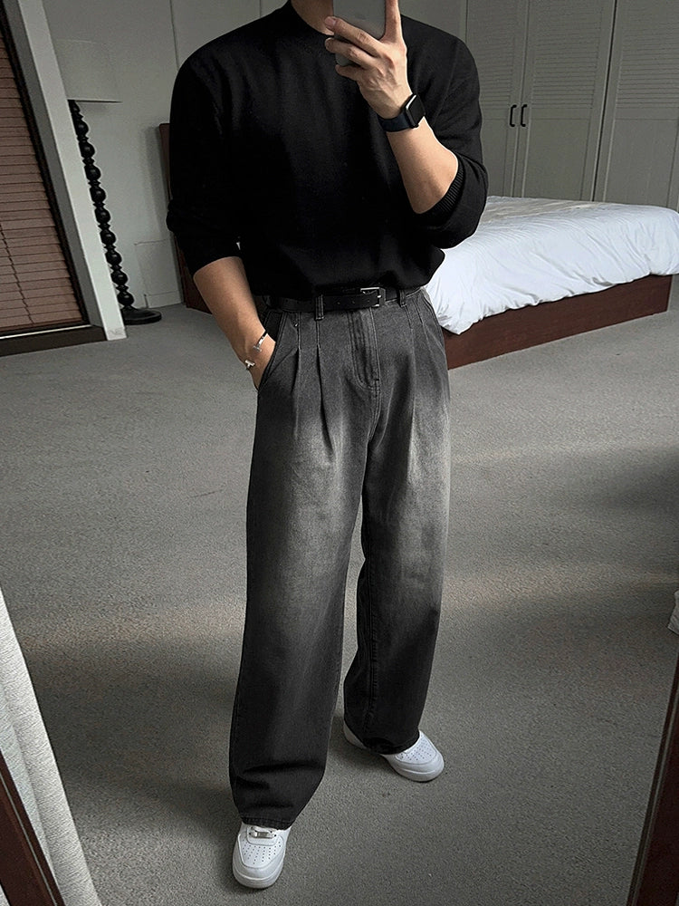 Washed Wide Leg Denim Jeans WN20238