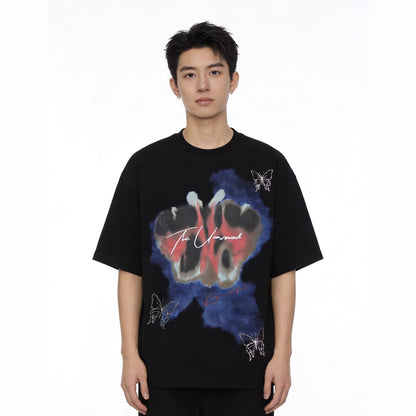 Butterfly Graphic Print Short Sleeve T-Shirt WN25493