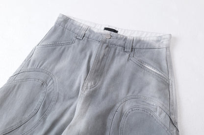 Washed Deconstructed Wide Leg Pants WN23036