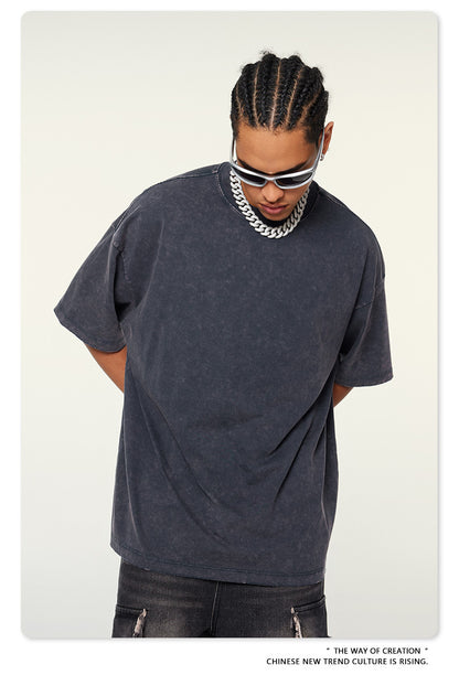 Washed Oversize Short-sleeve T-shirt WN6455