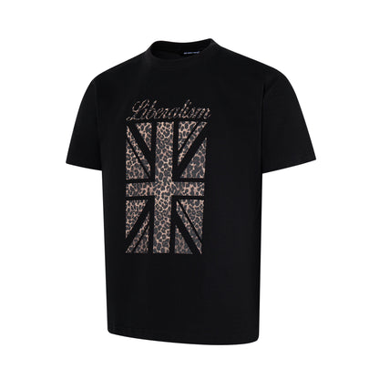 Leopard Print Flag Short Sleeve T-Shirt WN25620