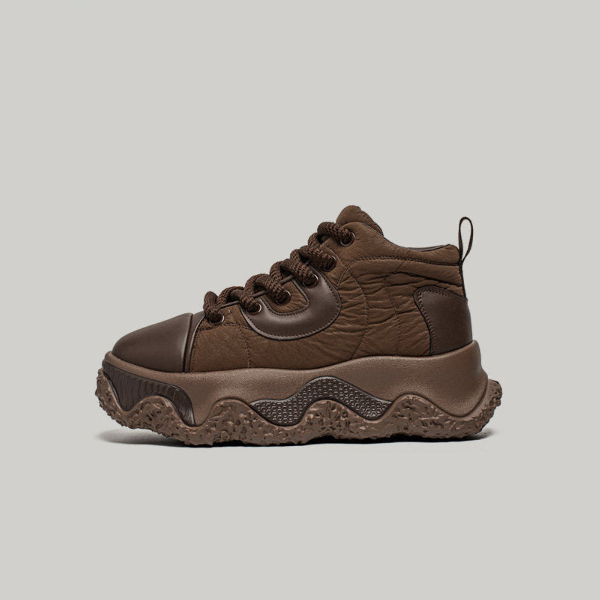 Wrinkled Panel Chunky High-Top Sneakers WN23443