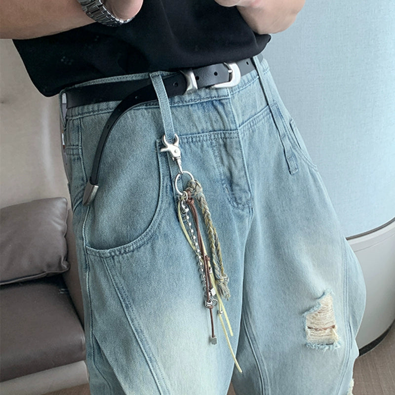 Braided Rope Metal Buckle Keychain WN20421