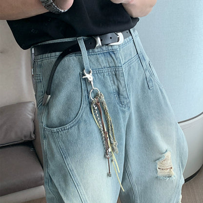 Braided Rope Metal Buckle Keychain WN20421