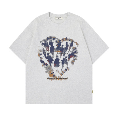 Heart Graffiti Oversize Short Sleeve T-Shirt WN25657