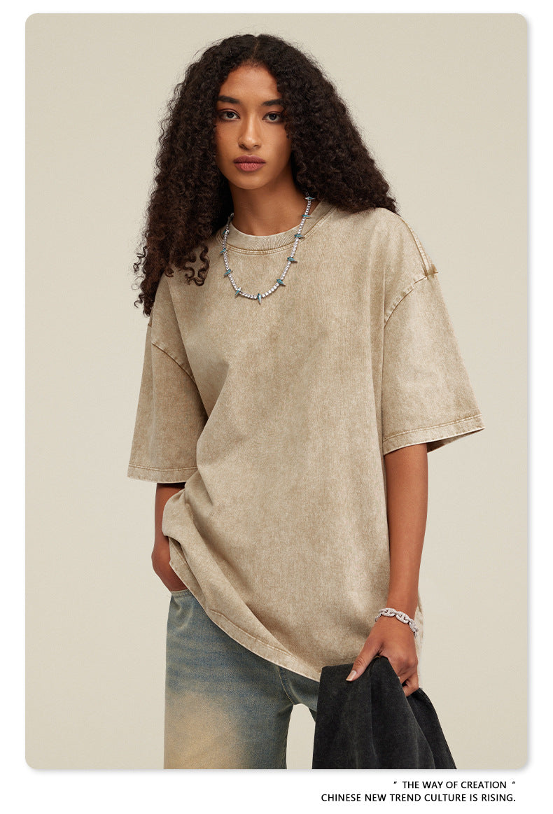 Washed Heavyweight Oversize Short Sleeve T-Shirt WN6078