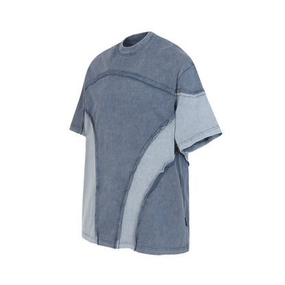 Cotton Wash Raw Edge Oversize Short Sleeve T-Shirt WN25576
