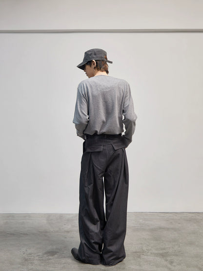 Plain Pullover Button Long Sleeve T-Shirt WN21188