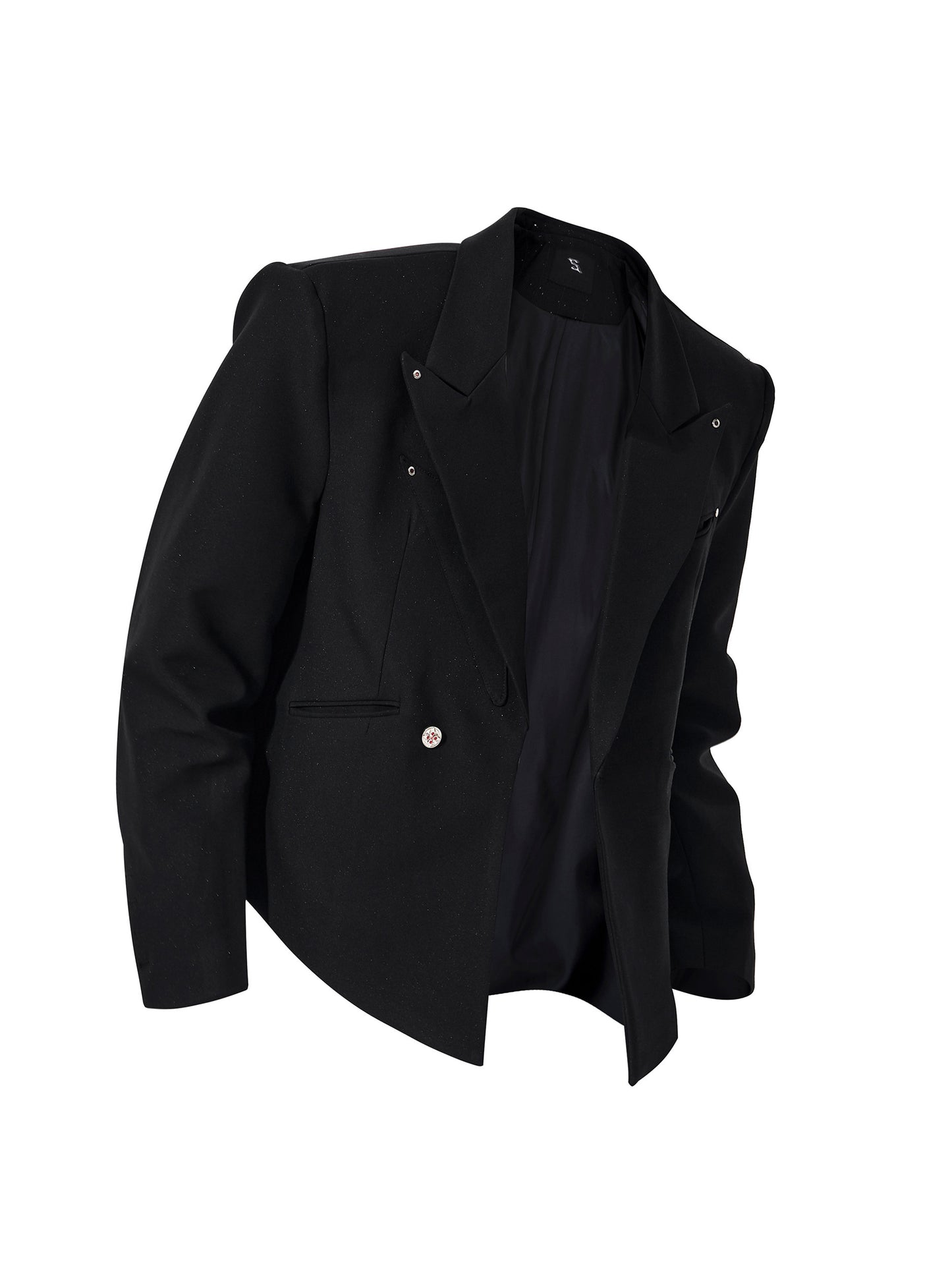 Spider Embroidery Fishbone Shoulder-Pad Tailored Jacket WN23273