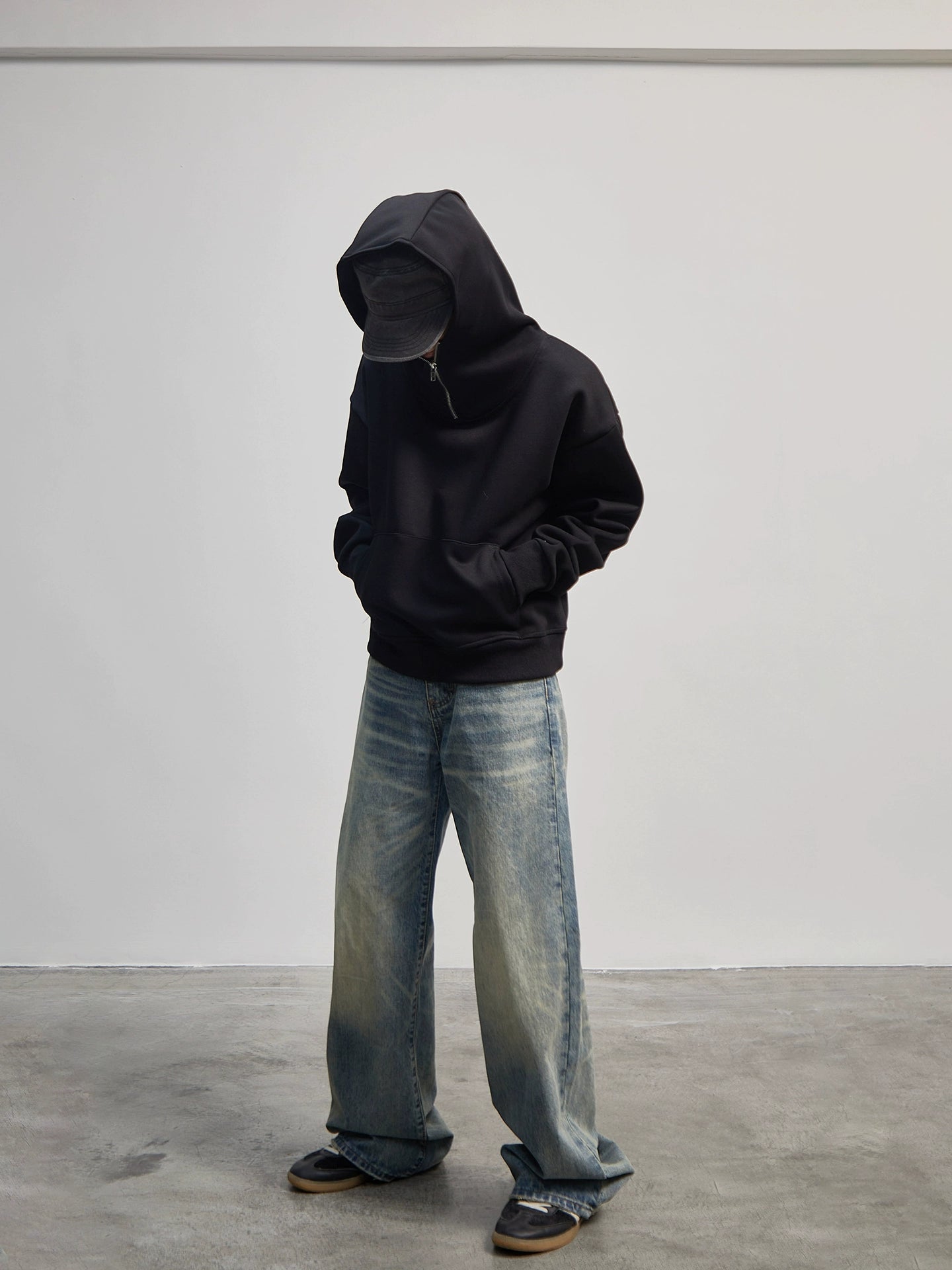 Washed Heavy Oversize Zipper Hoodie WN21179