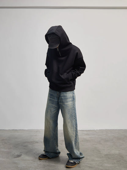 Washed Heavy Oversize Zipper Hoodie WN21179