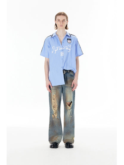 Graphic Screen Print Short Sleeve Shirt WN19033