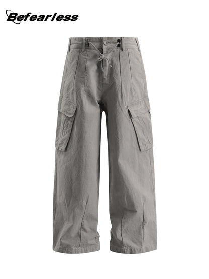 Washed Straight Wide Leg Cargo Pants  WN26343