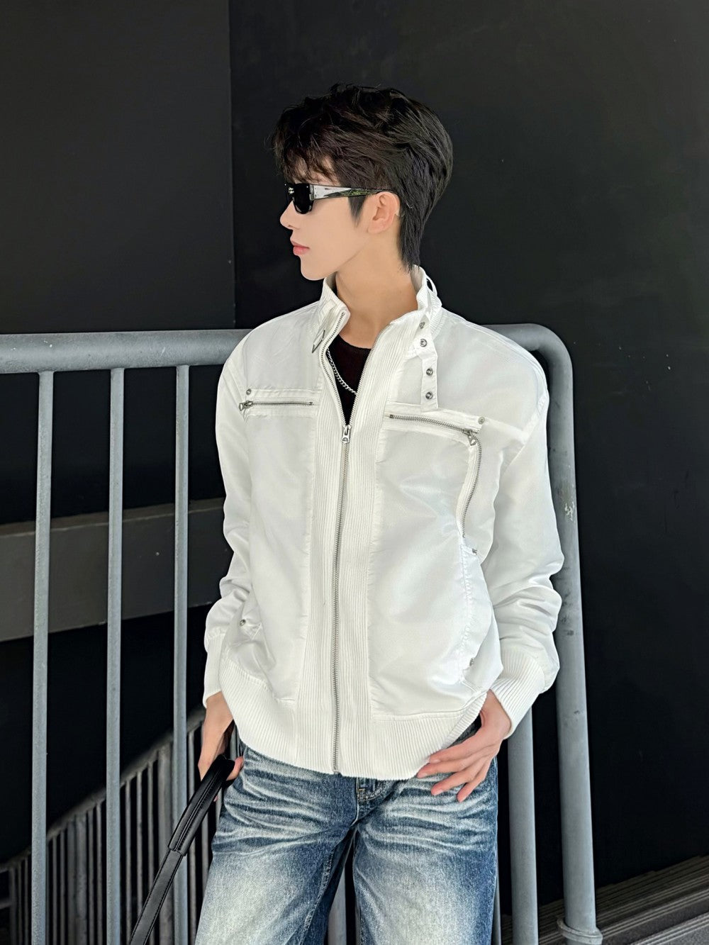 Stand Neck Lightweight Oversize Short Jacket WN27954
