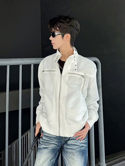 Stand Neck Lightweight Oversize Short Jacket WN27954