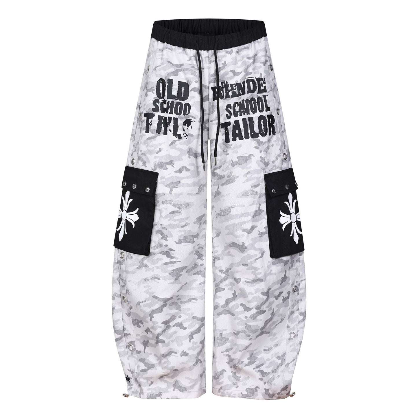 Camouflage Letter Print Cargo Pants WN26150