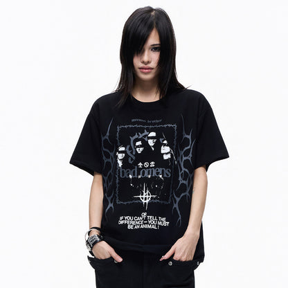 Portrait Print Oversize Short Sleeve T-Shirt WN27358