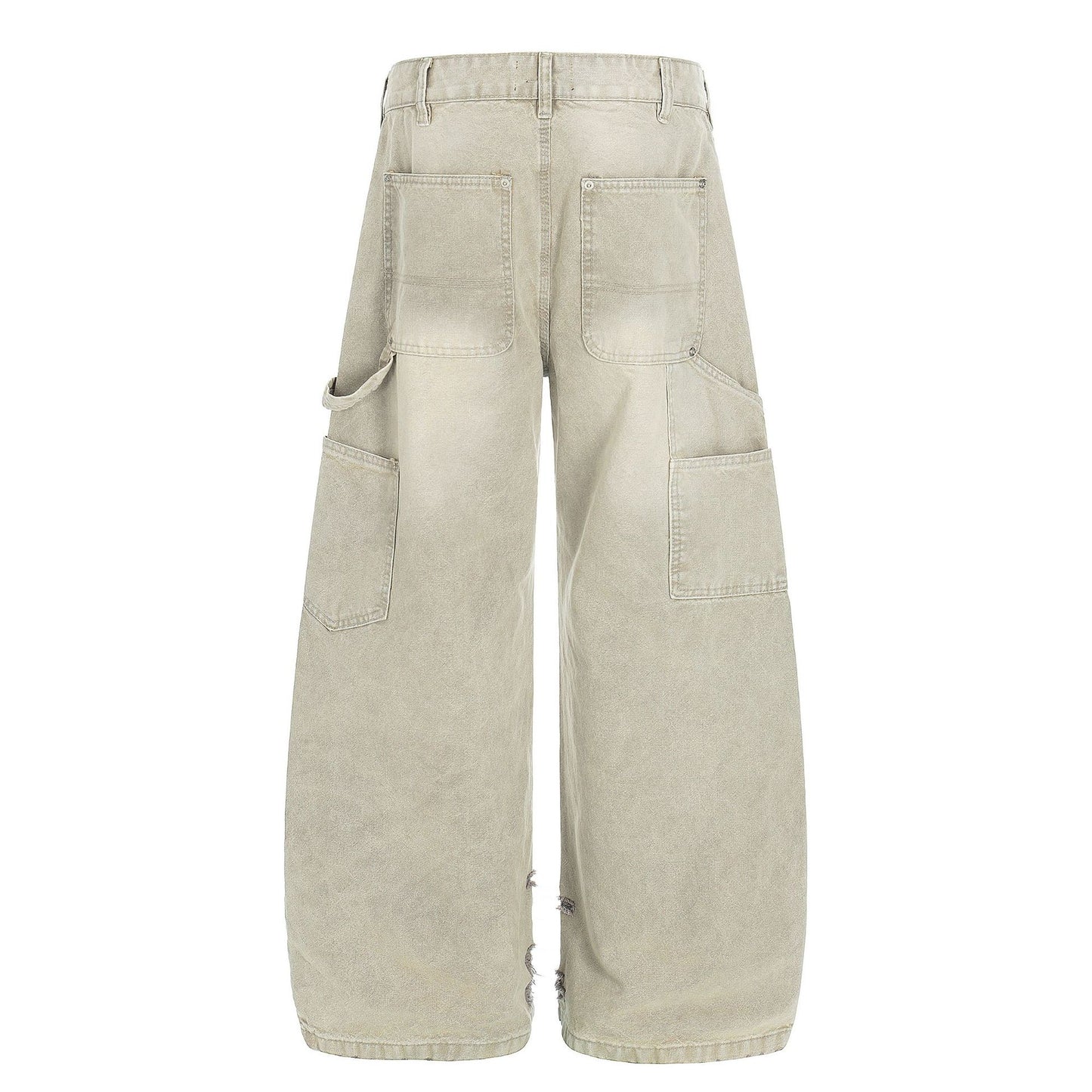Deconstruction Damage Wide Leg Denim Jeans WN25818