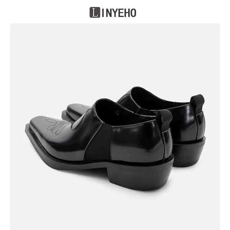 Floral Embroidery Pointed-Toe Loafers WN20605