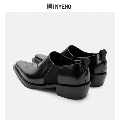 Floral Embroidery Pointed-Toe Loafers WN20605