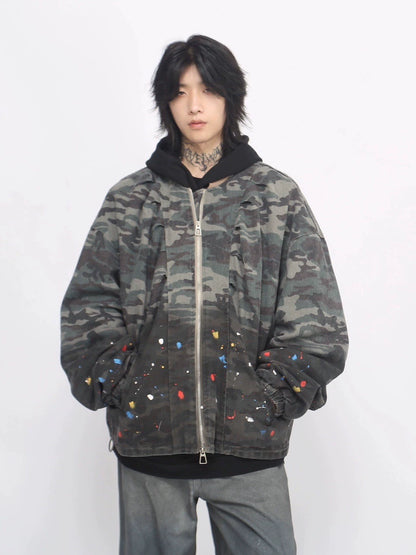 Camouflage Zipper Baseball Jacket WN8360