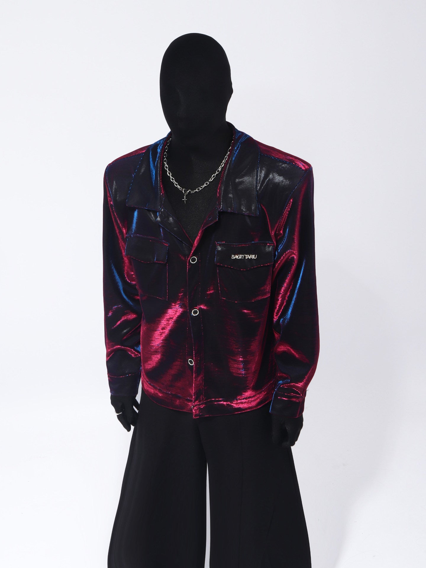 Metallic Texture Pocket Design Jacket WN23704
