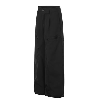 Deconstruction Irregular Curved Seam Wide Leg Sweatpants WN25834