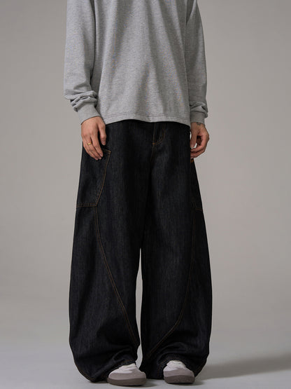 Washed Wide-Leg Baggy Denim Jeans WN10638