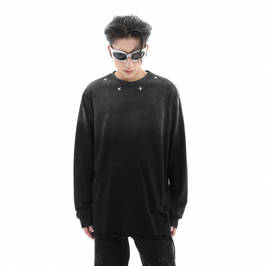 Washed Gradient Long Sleeve T-Shirt WN10389