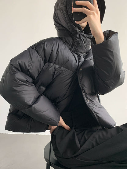 Hooded White Duck Down Puffer Jacket WN9665