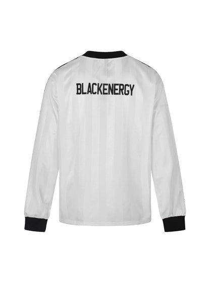V-Neck Stripe Print Oversize Long Sleeve T-Shirt WN27944