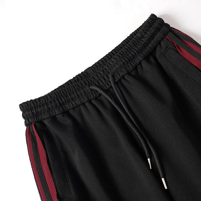 Stripe Embroidery Wide Leg Sweatpants WN28065