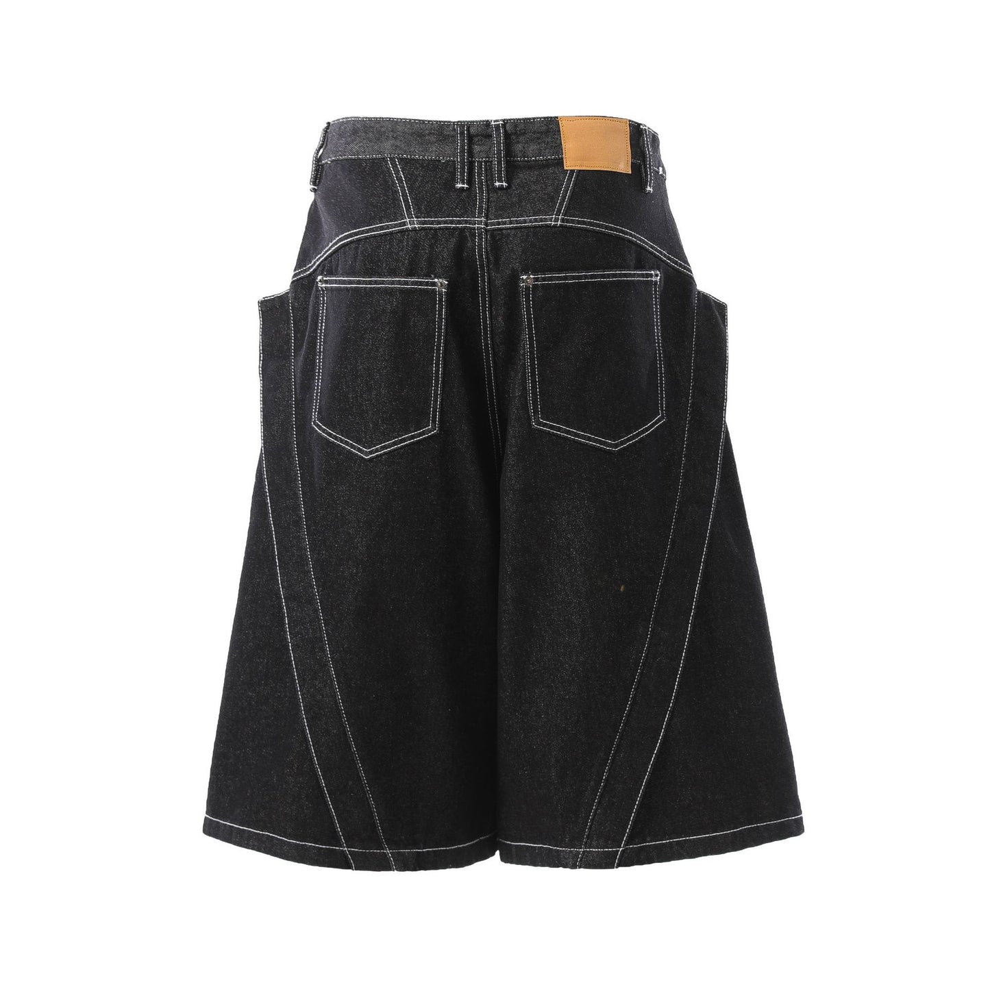 Raw Denim Deconstruction Wide Leg Half Pants WN26099