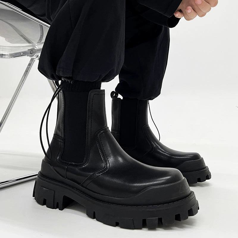 Chunky Leather Design Boots WN19129