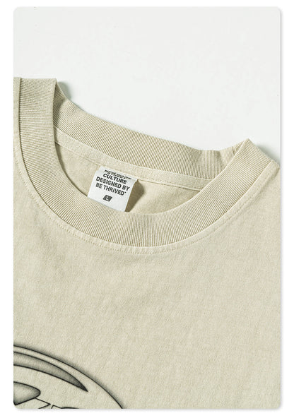 Whased Print Oversize Tank Top T-shirt WN6442