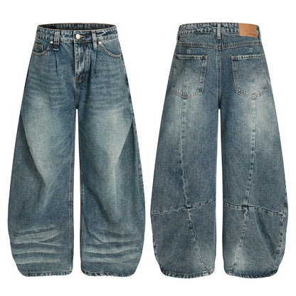 Washed Barrel Wide Leg Denim Jeans WN26108
