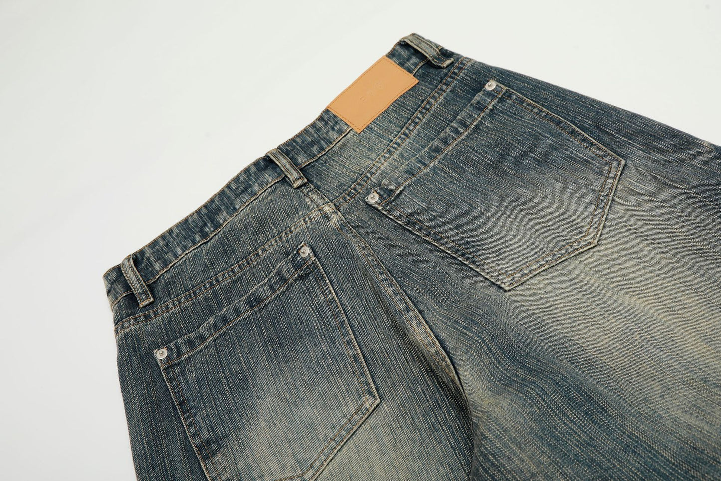 Fade Washed Straight Denim Jeans WN25940